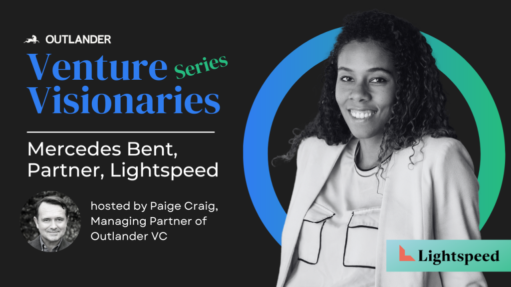 Event flyer featuring Mercedes Bent of Lightspeed Venture Partners
